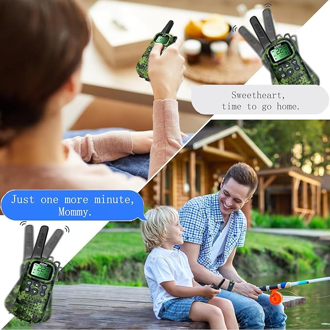 Toys for Boys Walkie Talkies for Kids 6 7 8 Year Old Boy Pretend Play Police Military Spy Hunt Camp Outdoor Toys for Kids Birthday Present Boys Gifts (Green Green)