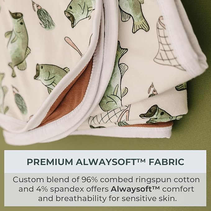 Pobibaby Premium Baby Blanket, Soft Stretchy Quilt for Babies, Toddlers, Kids (Gone Fishing)
