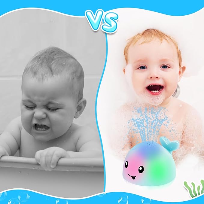Baby Boy Bath Toys, Christmas Stocking Stuffers 1 Year Old Boy Gift, Toddler Bath Toys for Kids Ages 1-3, Light Up Whale Bath Toy Sprinkler Infant Baby Toys 6-12-18 Months Bathtub Fountain Toy