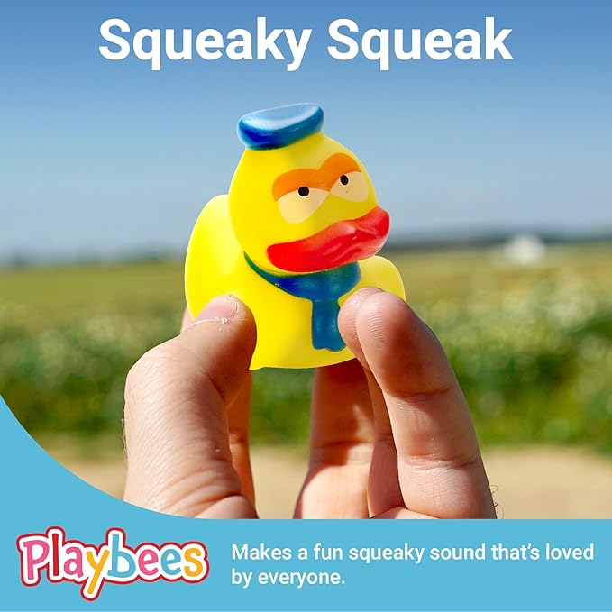 Rubber Duck Toy Duckies for Kids - 50 Pack - Sensory Play, Stress Relief, Stocking Stuffers, Bath Birthday Gifts Baby Showers Classroom Incentives, Summer Beach and Pool Activity - Style 2