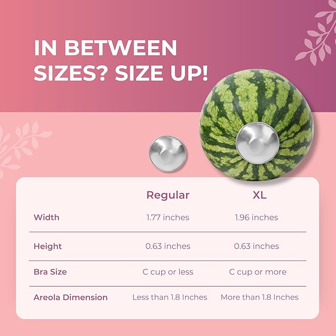 SILVERETTE® The Original Silver Nursing Cups, Nipple Covers for Breastfeeding Essentials, Pure 925 Silver Nipple Shields for Breastfeeding Newborn, Lightweight Nursing Cups, Regular Size