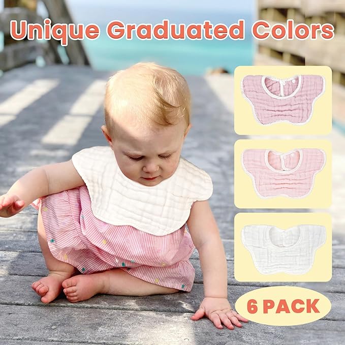 Baby Bibs Muslin Drool Teething Drooling Bibs for Baby Girl Boy Muslin Cotton