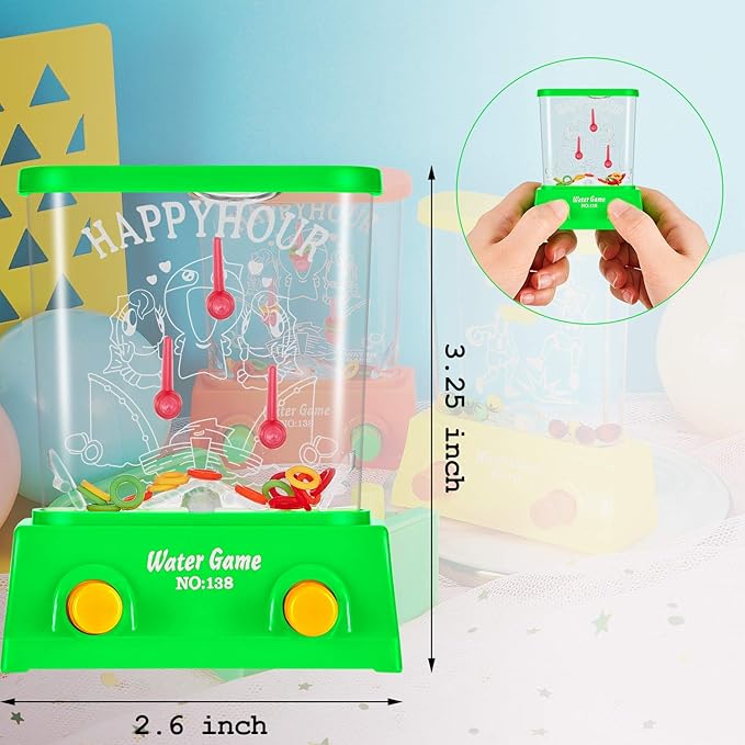 Sumind 8 Pieces Handheld Water Game Arcade Water Ring Water Tables for Fish Rings Basketball Game for Different Ages Christmas Fun Party Favor Stocking Stuffers for Men Retro Pastime, Without Water