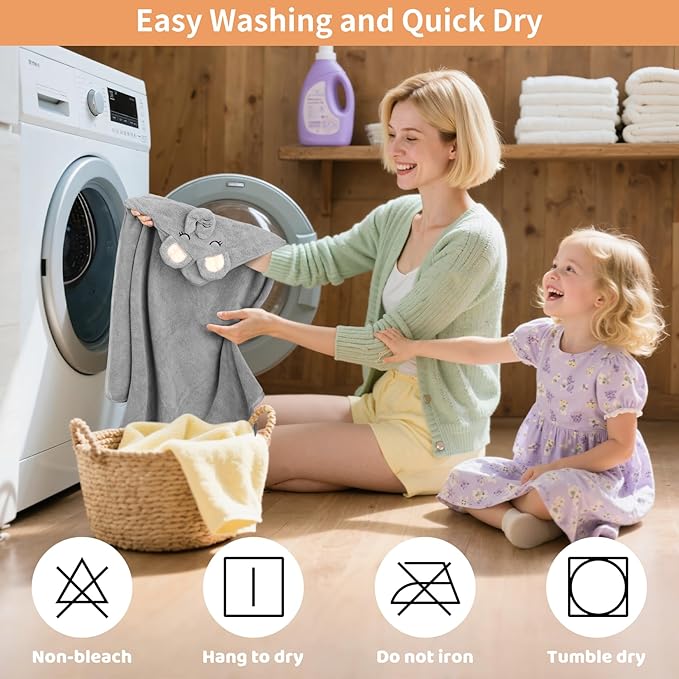 CandyHome 12 PCS Baby Bath Towels Set for Infants Toddlers, 4 PCS Animal Hooded Baby Towels & 8 PCS Washcloths Set, Ultra Absorbent Cute Soft Newborn Essentials Gift for Boys & Girls