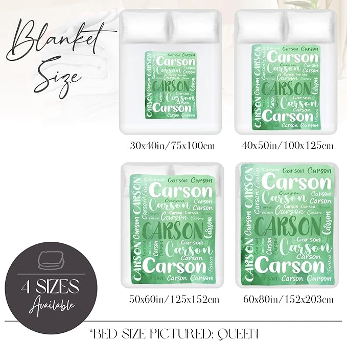 Personalized Custom Baby Blanket with Name for Girls Boys Kids Customized Flannel Blanket for Bed Nursery Room Baby Stroller