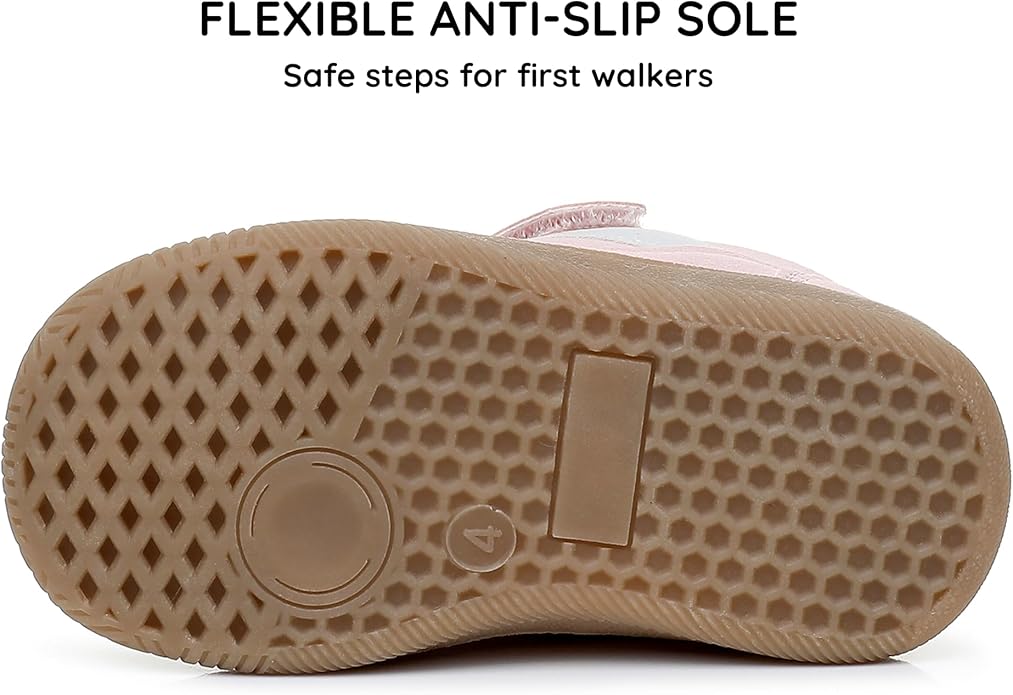 Apakowa First Walker Sneakers Shoes for Infant Baby Toddler Boys and Girls – Wide Toe Box Baby Shoes Soft Sole All Season Size 6 9 12 18 24 Months
