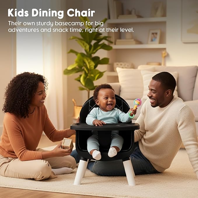 6 in 1 Baby High Chair, Convertible Highchair for Babies and Toddlers (Black)