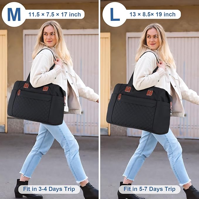Travel Duffle Bag, Waterproof Weekender Overnight Hospital Bags for Women Men with Toiletry Bag Lightweight Carry on Personal Item Duffle Gym Bag for Travel, Airplanes, Sports