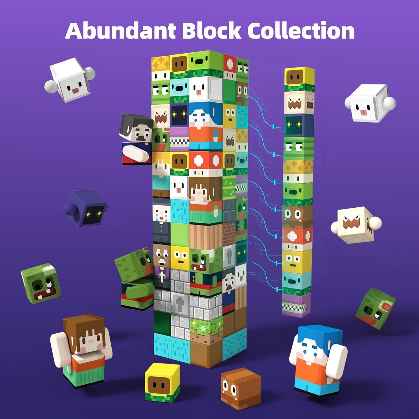 GobiDex 100PCS Magnetic Blocks Game-Based Kid Building Toys for Boys Girls 3+, Build MagWonder World with Zomblock Magnets Cubes, Upgraded STEM Game Sensory Gift for Birthday