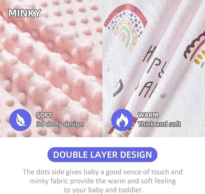 iEvolve Baby Nursery Bed Blankets Ultra Soft Double Layer Mini Blanket Minky Blanket Receiving Blankets Shower Gifts(30"*40",Rainbow)