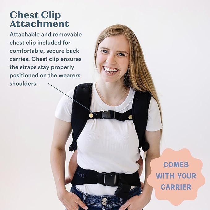 Ava & Oliver Essential Baby Carrier – Ergonomic, Hip-Healthy Soft Structured Carrier for Infants & Toddlers (7–35lbs) - Front and Back Carry, Breathable Fabric, Stylish & Lightweight (Denim)