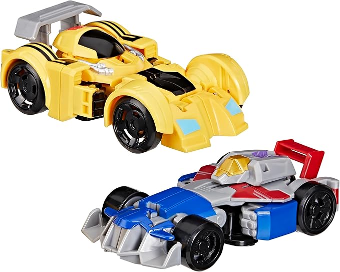 Transformers Bumblebee and Starscream Bot Racers, Easy to Change from Robot Toys to Car Toys, Action Figures for Boys and Girls 3+ (Amazon Exclusive)