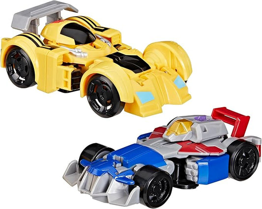 Transformers Bumblebee and Starscream Bot Racers, Easy to Change from Robot Toys to Car Toys, Action Figures for Boys and Girls 3+ (Amazon Exclusive)