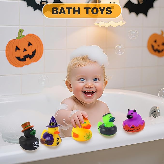 Halloween Ducks for Jeeps - 36Pcs Bulk Halloween Rubber Ducks Set for Ducking Fun, Spooky Bath/Pool Toys, Trick or Treat Party Favors, Halloween Decorations & Gifts (Non-Toxic Rubber)