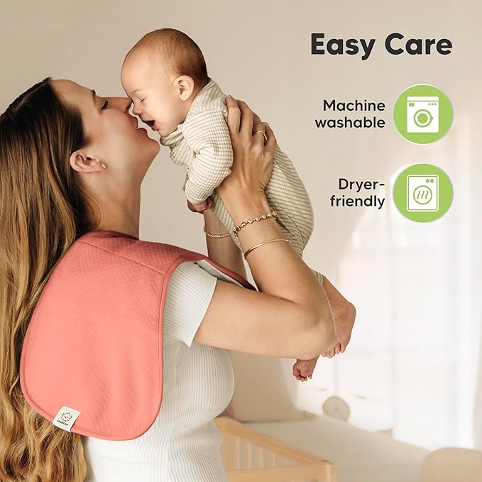 KeaBabies 5-Pack Organic Burp Cloths Baby Girl,Boy - Extra Large,Absorbent Baby Burp Cloths,Soft Burping Cloths for Babies,Newborn Burp Clothes,Cotton Burp Rags,Thick Burp Cloth (Muted Pastel/Quin)