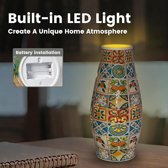 3D Puzzle Vase for Adults, 3D Puzzle Vases for Flowers, 152 Pcs 3D Puzzles Art Vase for Kids Ages 8-13, Cute Unique Flower Vases Decoration with Night Light, Crafts for Adults(Grid)