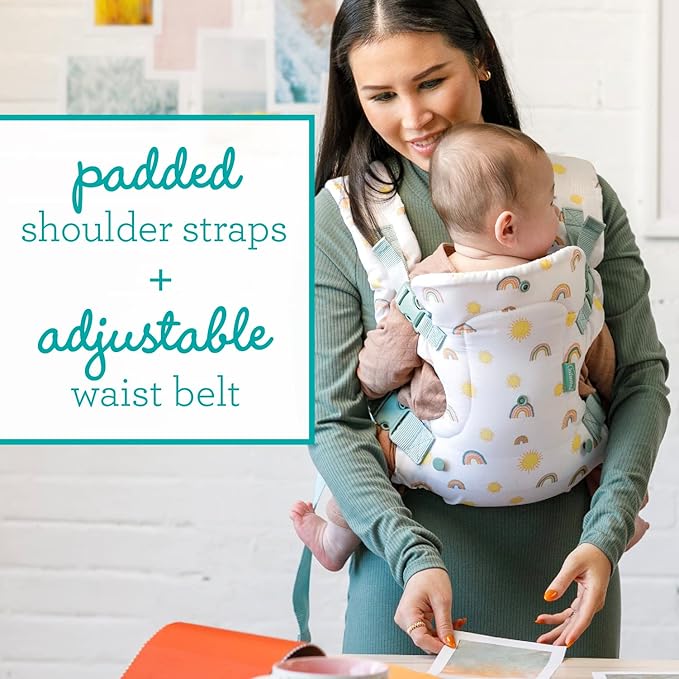 Infantino Flip 4-in-1 Convertible Baby Carrier, Adjustable, Ergonomic Babywearing, Registry Essential, Baby Carrier for Newborn to Toddler, Rainbow