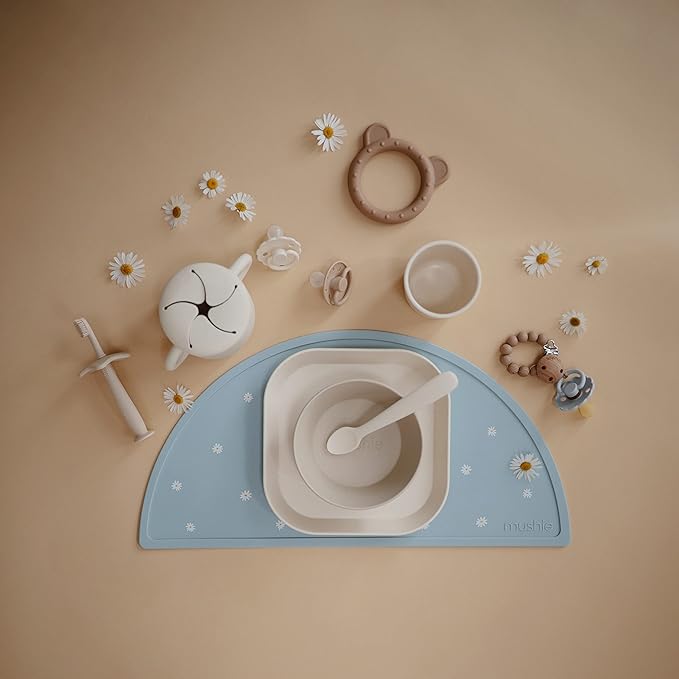 mushie 100% Silicone Baby Pacifier Clip BPA Free | Eva (Ash)