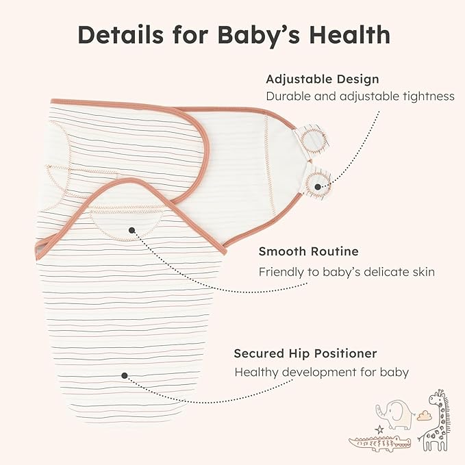 Yoofoss Baby Swaddles for Newborns 100% Organic Cotton, Adjustable Swaddle Sleep Sack 3-6 Months Newborn Swaddle Sack, Breathable Soft(Medium)