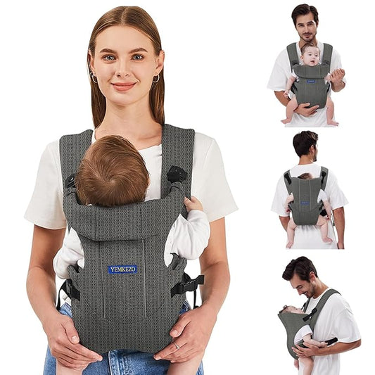 Baby Carrier, Baby Carrier Newborn to Toddler, Ergonomic Newborn Carrier, Easily Adjustable Toddler Carrier, Lightweight Infant Carrier (Mesh,Grey)