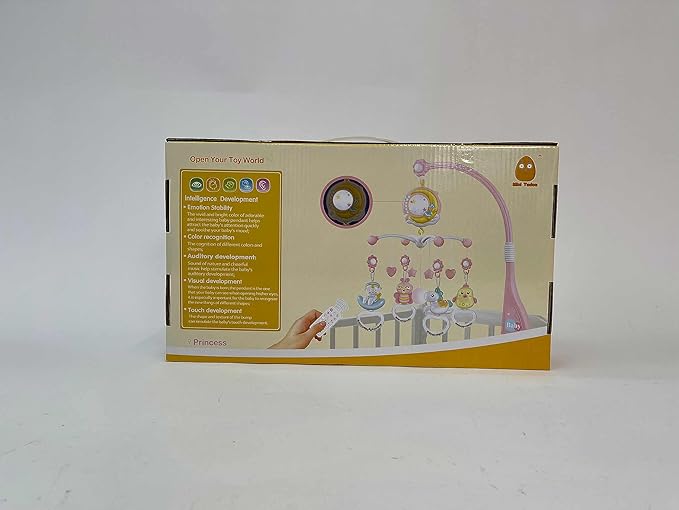 Baby Musical Crib Mobile with Timing Function Projector Lights,Stand-Along Rattles and 150 Melodies Music Box with Remote Control for Newborn 0-24 Months