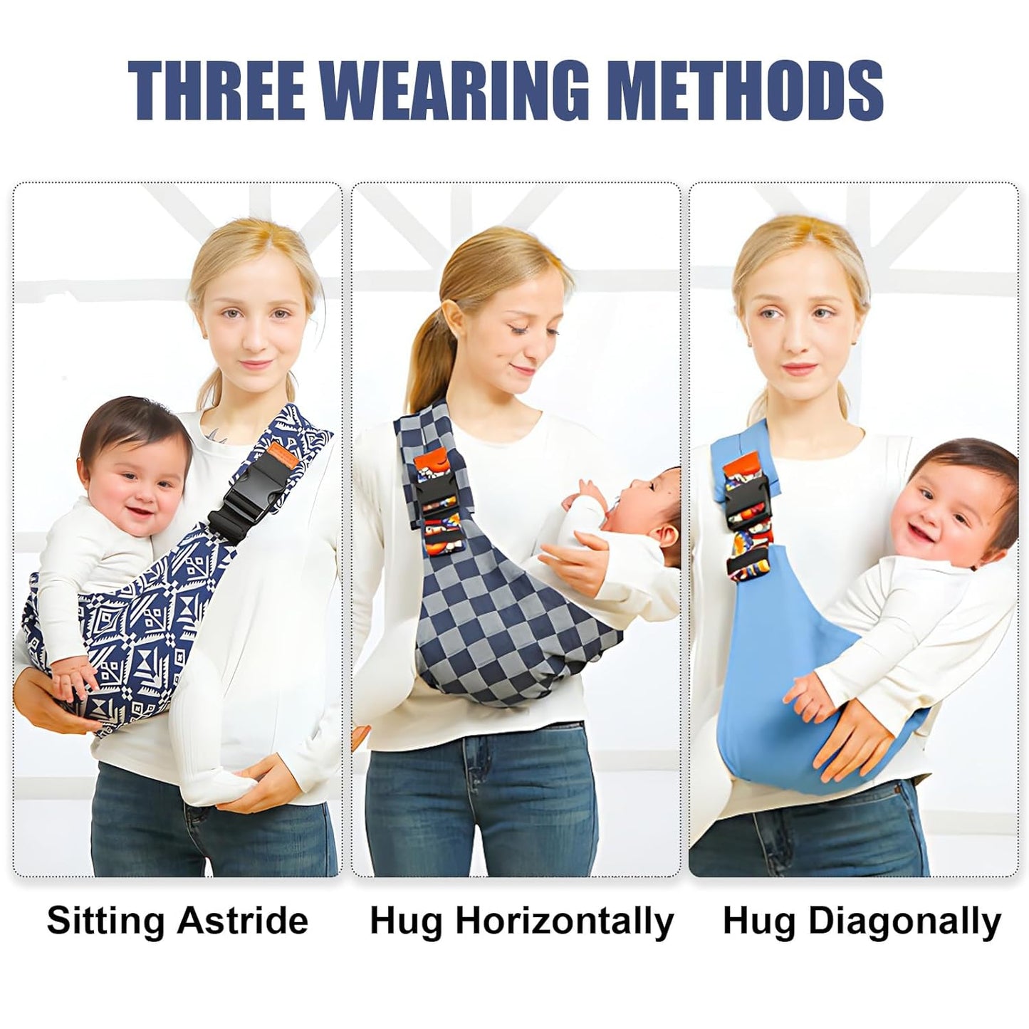 Baby Sling Carrier,Baby Sling,Toddler Carrier,Adjustable and Non-Slip Hip Seat Carriers Carrying 10-30 lbs(Black)