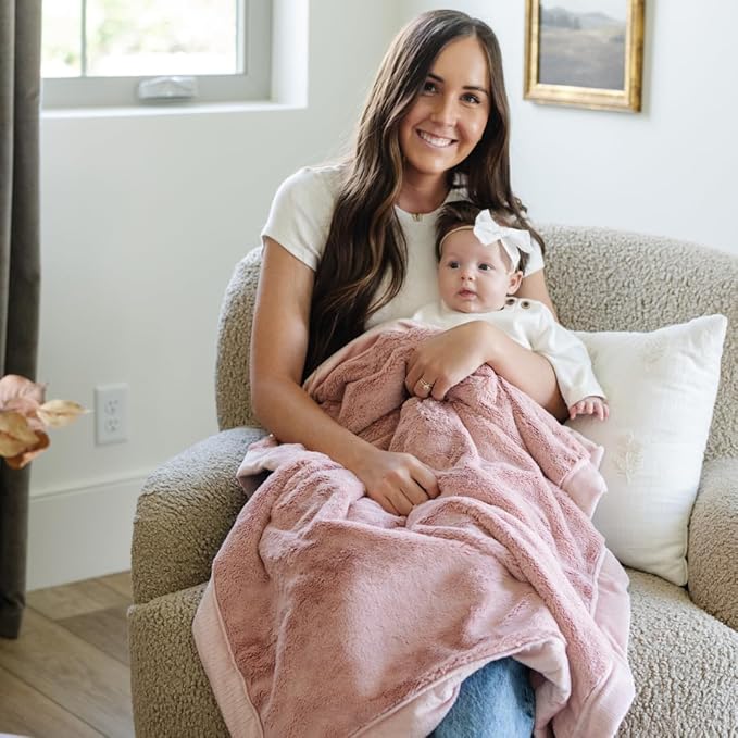 SARANONI Luxury Receiving Blankets for Babies | Ultra-Soft Lush and Boutique Quality Baby Blanket | Ballet Slipper Pink - 40" x 30"