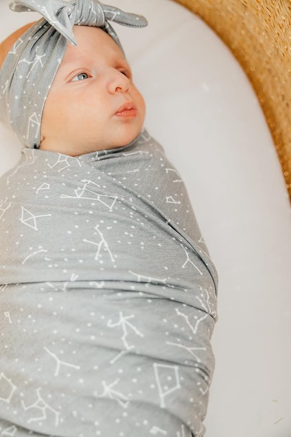 Copper Pearl Baby Swaddle Blanket - Premium Knit Baby Blanket, Large Soft Stretchy Receiving Blankets for Baby Boy and Girl, Swaddles for Newborn, Infant, and Toddler (Astro)