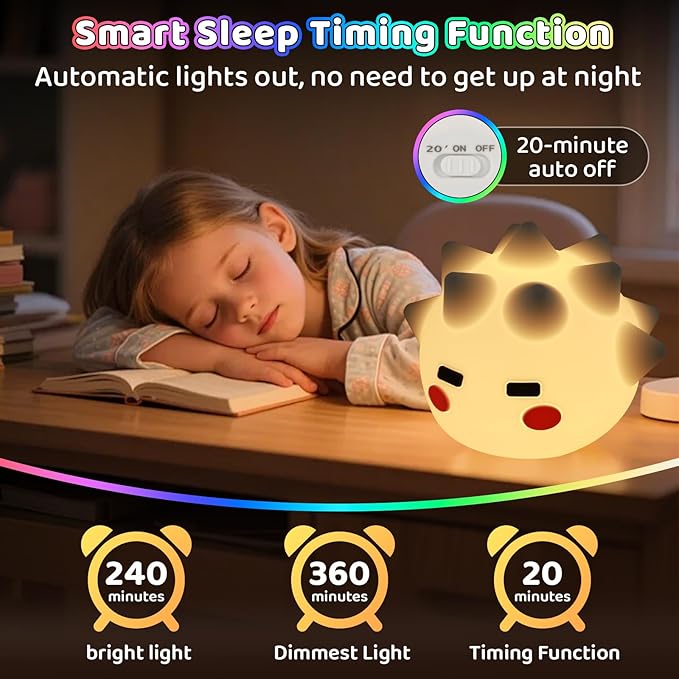 Night Light for Kids, Silicone Touch Night Light for Baby Nursery, Voice-3-Level Warm Light Adjustment Portable Nursing Room Light, Rechargeable Nightlight for Girls and Boys Bedside Gift