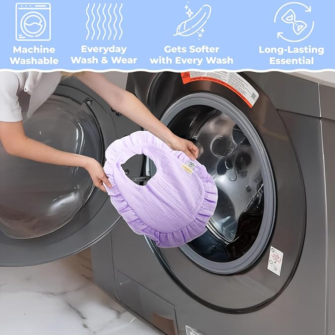 usakinon® 100% Organic Muslin Cotton Baby Bibs 2 Pack – Soft, Absorbent & Safe Newborn Essentials, CPC Certified