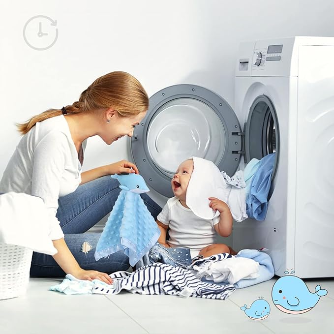 Pro Goleem Dolphin Loveys for Babies, Soft Security Blanket Baby Snuggle Toy Newborn Stuffed Animals Baby Gifts for Boys and Girls, 16 Inch