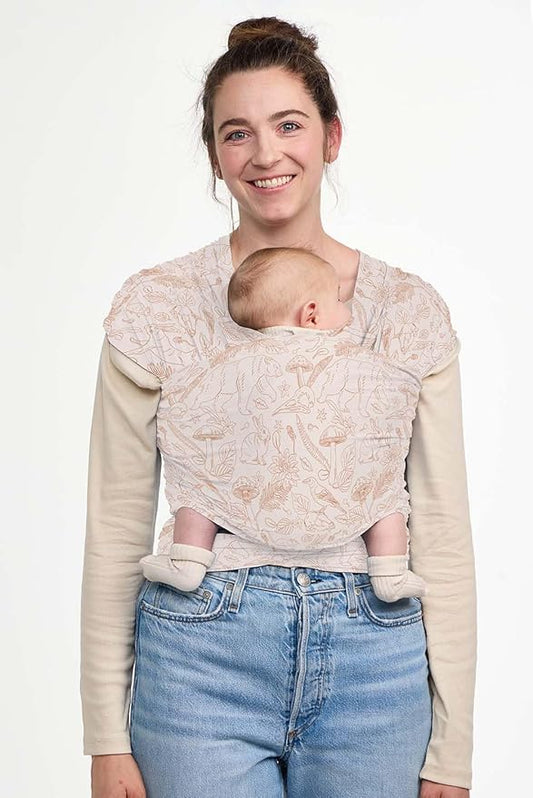 Baby Tula Stretchy Tencel™ Baby Wrap Carrier – Soft Newborn & Infant Wrap Sling, Ergonomic Hands-Free Baby Carrier, Breathable & Adjustable, Eco-Friendly for 8–25 lbs - Woodlands