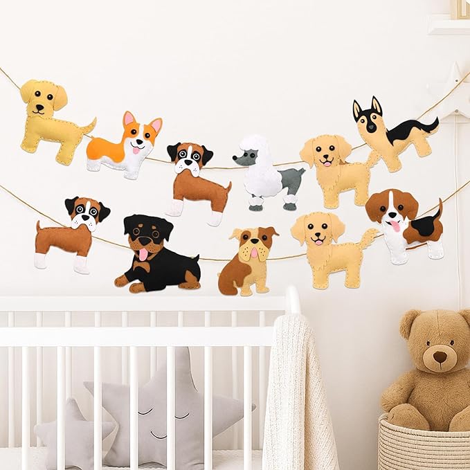 FYXGZZH Kids Beginner Sewing Kit – DIY Stuffed Craft Set with Pre-Cut Felt, Plastic Needle & Embroidery Thread, Educational Arts & Crafts for Boys & Girls Ages 6-12, Dog