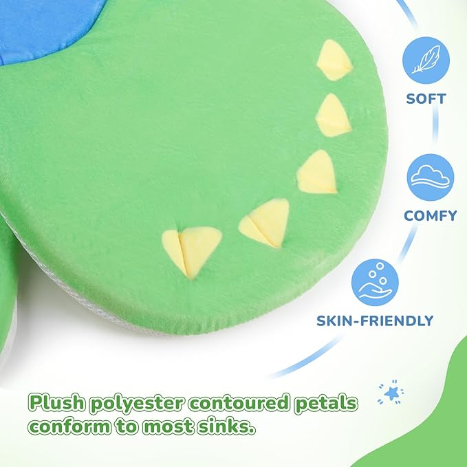 Baby Bath Pad for Infant Bathtub Sink, Non-Slip Flower Bathtub for Infants 0-6 Months, Soft Baby Sink Bath Cushion for Babies Bath Time, Newborns Bath Essentials Must Haves-Turtle