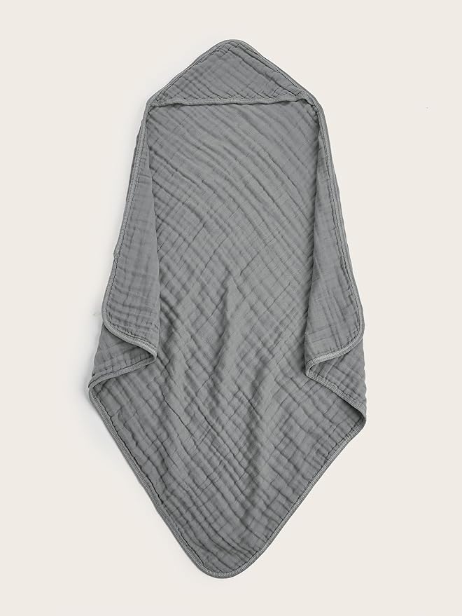 Muslin Hooded Baby Towels 4Pack - 32x32 Inches, Premium 6-Layer 100% Cotton Extra Soft Absorbent Bath Towels for Infant, Newborn Gift Set (4 Pure Colors)