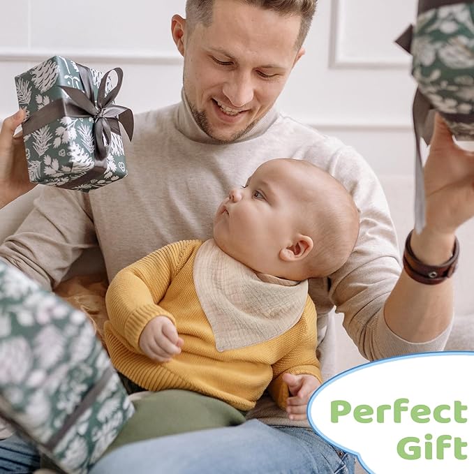 Baby Bibs Muslin Bibs 8 Pack for Drooling and Teething for Unisex Girls Boys