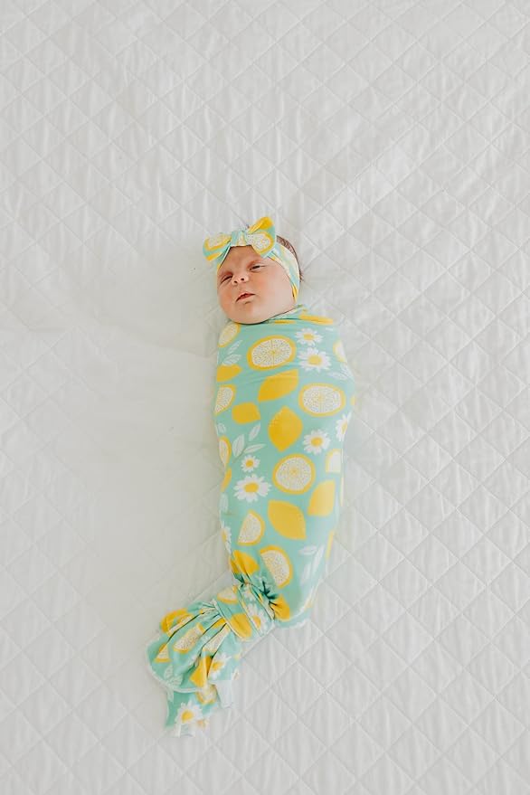 Copper Pearl Baby Swaddle Blanket - Premium Knit Baby Blanket, Large Soft Stretchy Receiving Blankets for Baby Boy and Girl, Swaddles for Newborn, Infant, and Toddler (Lemon)