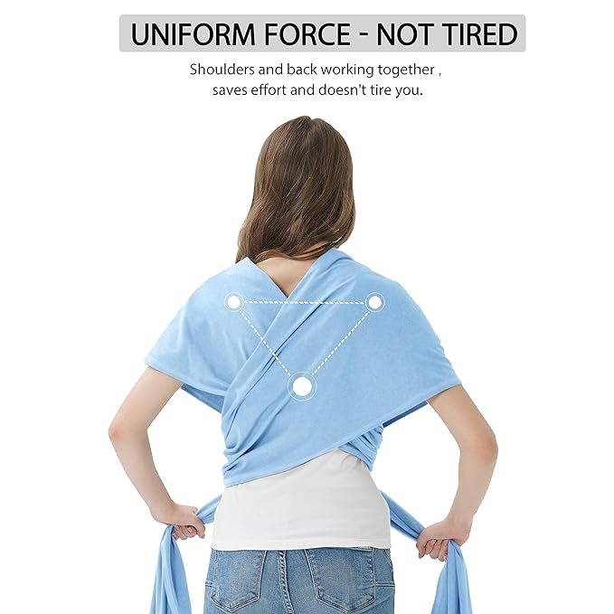 Baby Wraps Carrier, Jeroray Baby Carrier,Hands Free Infant Carrier, Lightweight,Breathable,Softness,Baby Blue