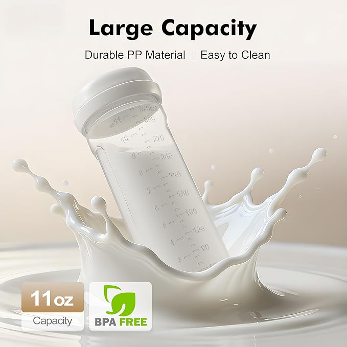 Portable Breast Milk Cooler - 11oz Breast Milk Cooler Bottle with Baby Bottle, Breast Milk Chiller with Stainless Steel Ring Cooling for 24 Hours, Breastfeeding Essentials for Travel Outdoor