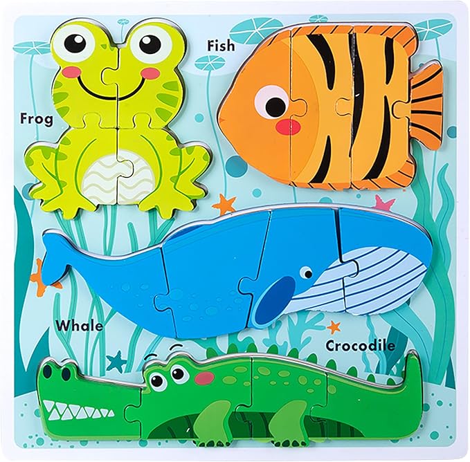 Wooden Toddler Puzzles Ages 1-3,Montessori Jigsaw Puzzle for Toddlers 1-3,Learning Toys for Kids 2-4 Years Old, Educational Gifts for Boys Girls 2-3