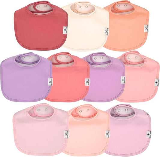 DiaperSquad's Baby Bibs for Drooling and Teething, Bibs for Boys, Baby Girl - Solid Cotton Baby Drool Bibs