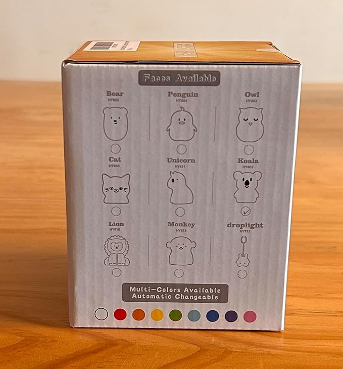 WHA&DARREN Koala Night Light for Kids, Silicone Bedside Lamp, Baby Nursery Light, Children Night Lights, Squishy Night Light for Kids Room,Kawaii Lamp, Animal Night Lights for Girls and Boys