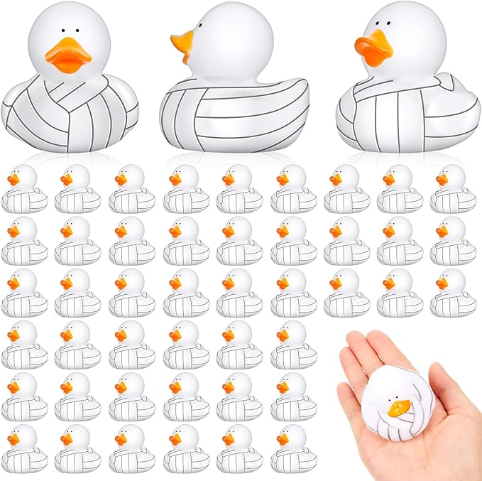 Deekin 50 Pcs Rubber Duck 2 Inch Bulk Sport Party Favors for Birthday Party Decorations Club Player Gift (Volleyball)