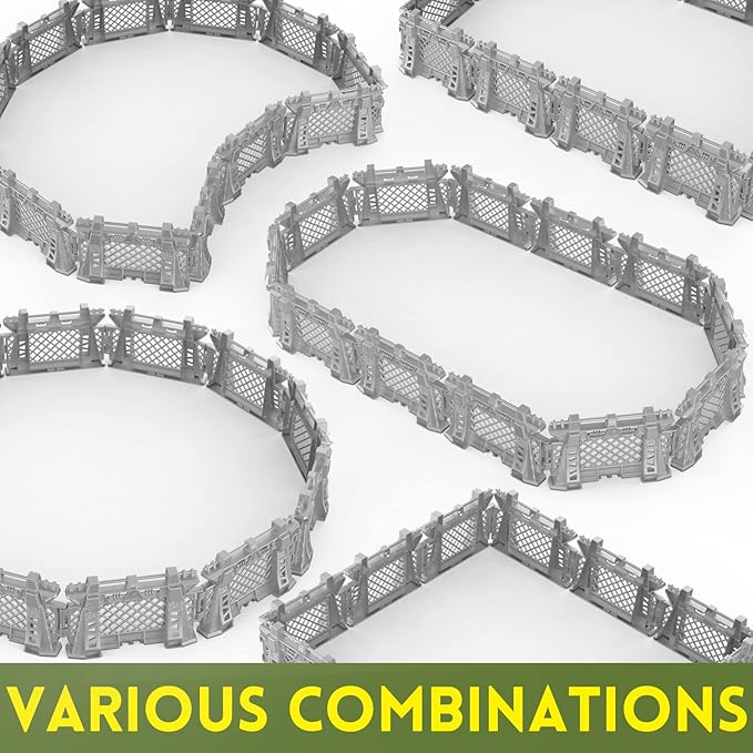 Oriate 12PCS Dinosaur Capture Fencing Accessories Playset, Plastic Dinosaur Cage Fence Toys for Dino Fans, Suitable for Dinosaur World Figures Educational Gift for Kids n Toddler