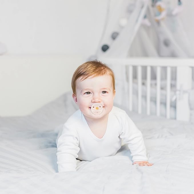 Sweet Child Pacifiers 0-18 Months, Set of 6 Ultra-Light Silicone Binkies with Collapsible Handle & 3 Air Holes for Added Safety, Best Newborn Pacifiers for Baby Boys Or Girls