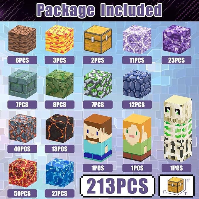 213 PCS Magnetic Blocks Building Toys Set Sword Kids Blocks for Toddler Boys Girls 3+, STEM Sensory Magnetic Cubes Christmas Birthday Present Construction Building Toys