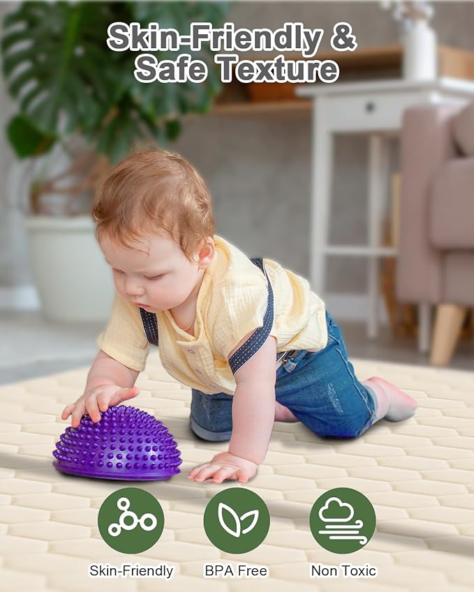 Premium Foam Baby Play Mat 50" x 50" with Removable Cover, Extra Thick Padding Playpen Mat, Non-Slip Floor Mat, Stylish & Easy to Clean for Crawling Baby, Infants & Toddlers, Beige