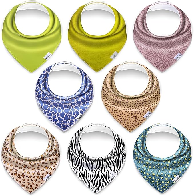 Organic Cotton Baby Bibs for Boys & Girls – Soft, Absorbent Teething & Drool Bibs - Adjustable Snaps for Toddlers