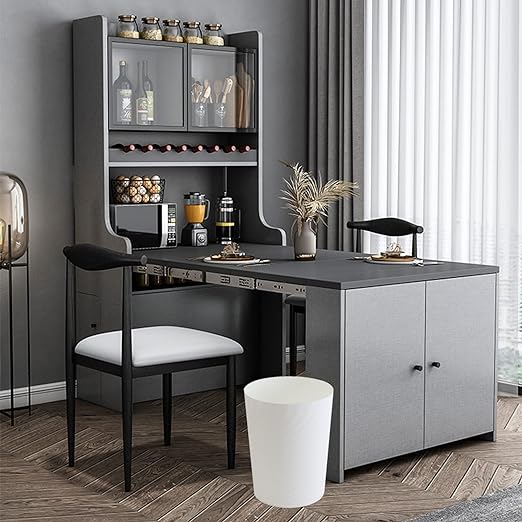 UUJOLY Plastic Small Trash Can Wastebasket, Garbage Container Basket for Bathrooms, Laundry Room, Kitchens, Offices, Kids Rooms, Dorms, (White, 1.8 Gallon)