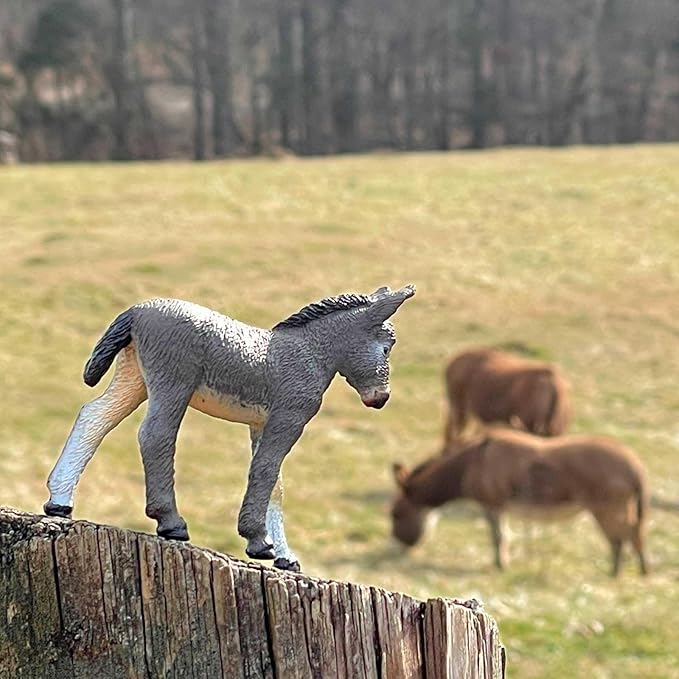 Safari Ltd. Donkey Figurine - Detailed 4" Plastic Model Figure - Fun Educational Play Toy for Boys, Girls & Kids Ages 3+ (Pack of 2)